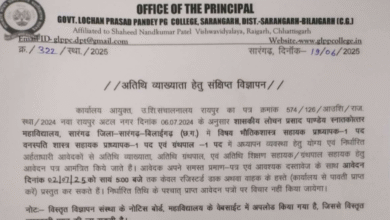 Guest Faculty Vacancy Chhattisgarh 2025, Political Science Lecturer Job, Govt PG College Sarangarh Recruitment, Teaching Jobs Raigarh, Guest Lecturer Vacancy CG, Higher Education Jobs India