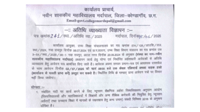 नवीन शासकीय महाविद्यालय मर्दापाल अतिथि व्याख्याता भर्ती 2025 – अभी आवेदन करें